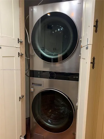 a close up view of washer and dryer