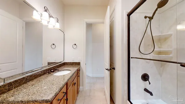 a view of a swimming pool with a garden