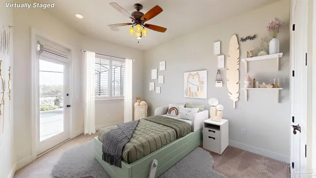 a view of a lake with a city