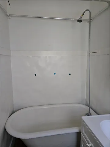 a bathroom with a bathtub