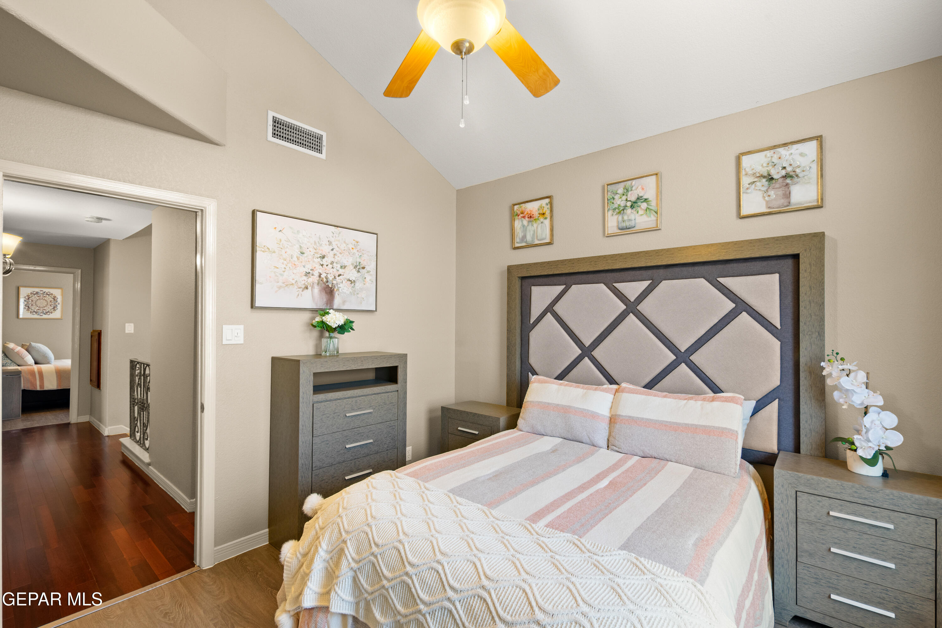 6705 Pearl Ridge Drive El Paso, TX 79912 - Photo 33 of 58 a bedroom with a bed and a view of bathroom