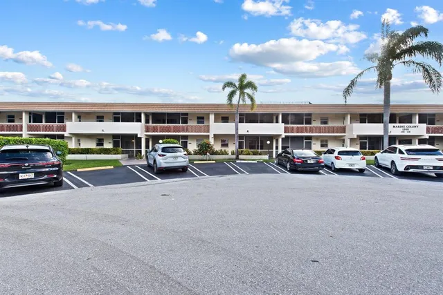 a car parked in front of the building