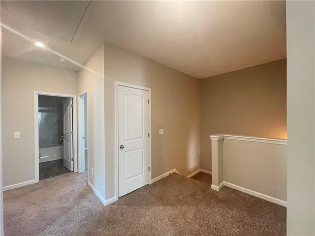 an empty room with closet