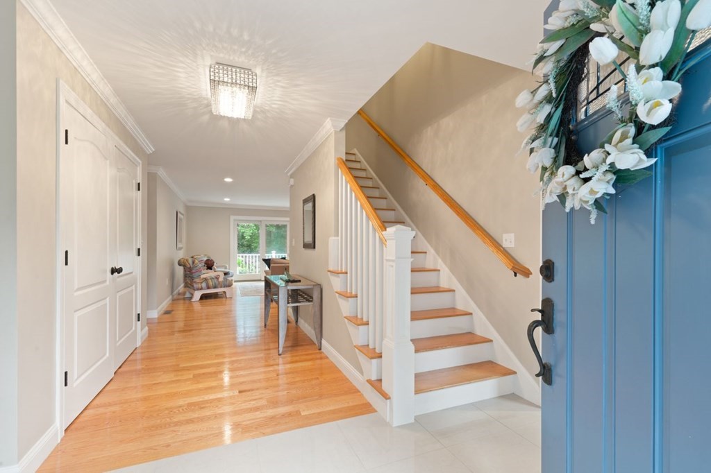 21 Elm Street Canton, MA 02021 - Photo 6 of 39 a view of a hallway with wooden floor and staircase