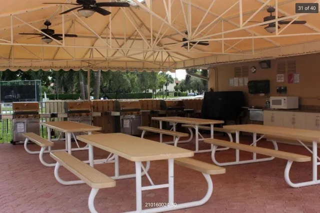 a view of outdoor space with palm trees