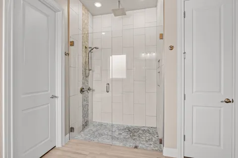 a view of a bathroom shower