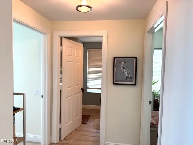 a view of a hallway with a elevator