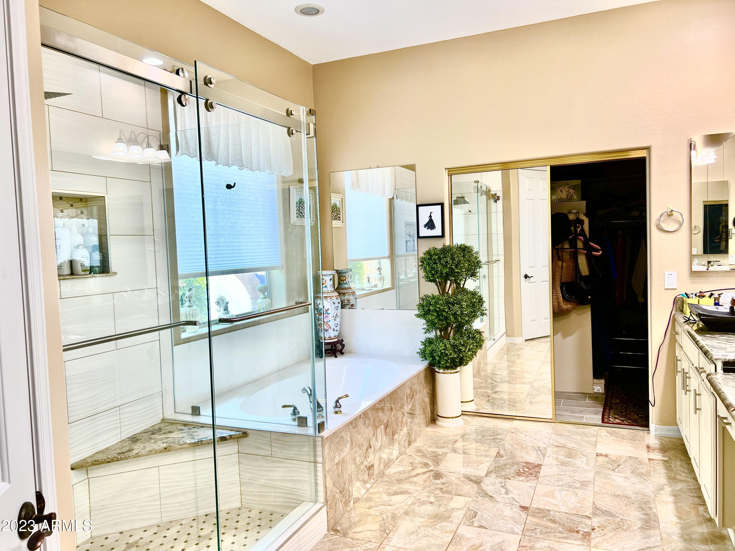 4735 South Rim Road Gilbert, AZ 85297 - Photo 22 of 38 a bathroom with a tub and shower