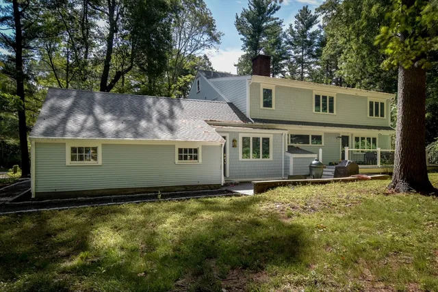 a backyard of a house with lots of green space