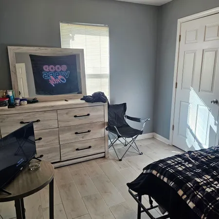 a living room with furniture
