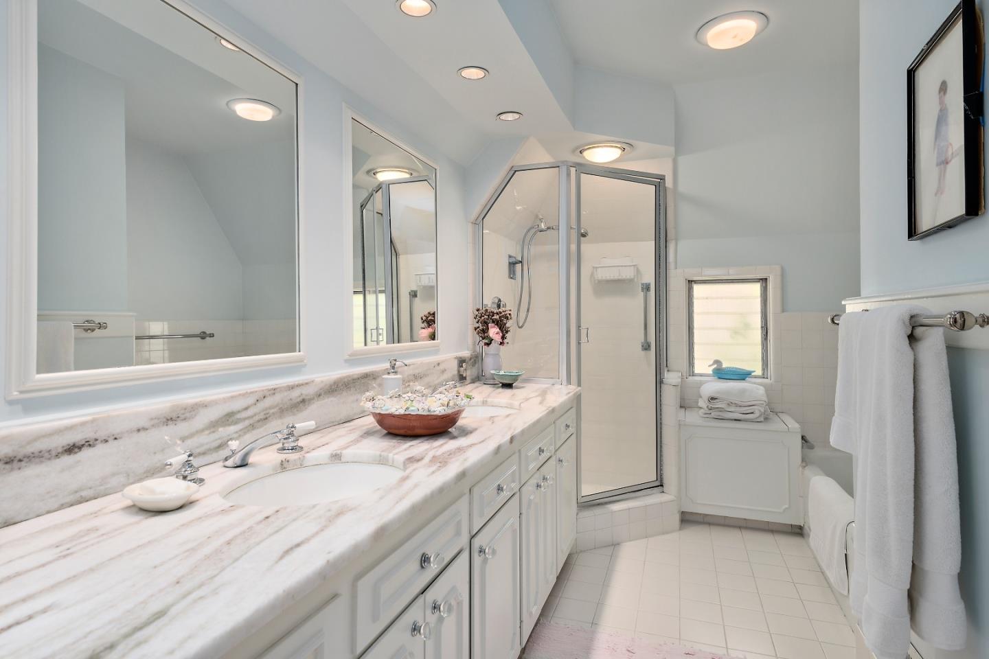 72 Winchester Drive Atherton, CA 94027 - Photo 25 of 50 a bathroom with a double vanity sink mirror and double