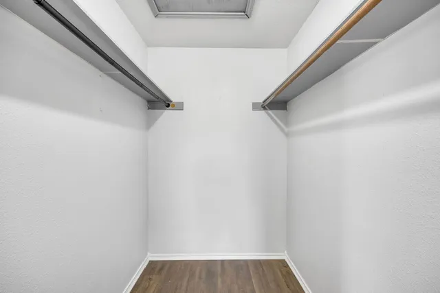 a view of small space with racks on the wall