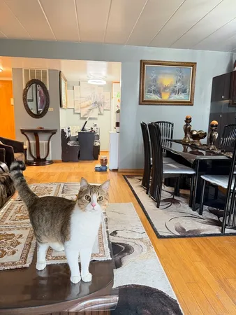 a view of a living room and dining room