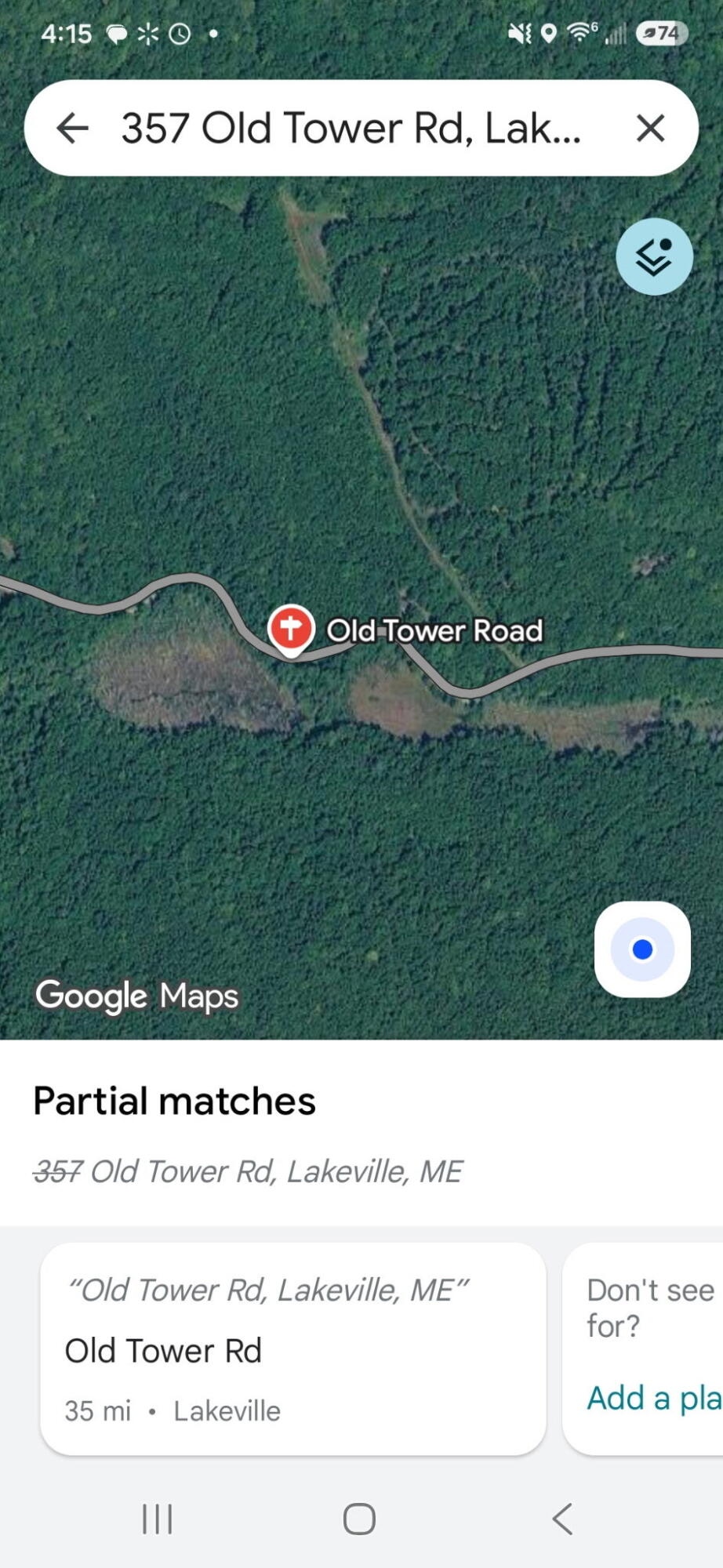 357 Old Tower Road Lakeville, ME 04487 - Photo 15 of 15 Screenshot_20260604_161517_Maps