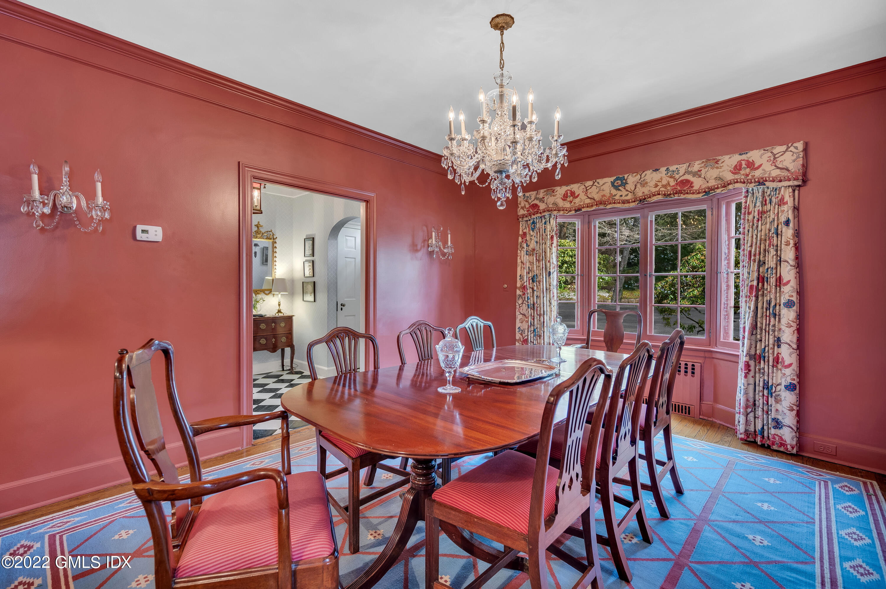 74 Round Hill Road Greenwich, CT 06831 - Photo 6 of 15 a view of a dining room with furniture window and wooden floor