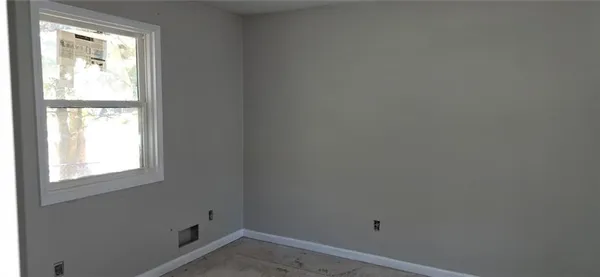 an empty room with closet