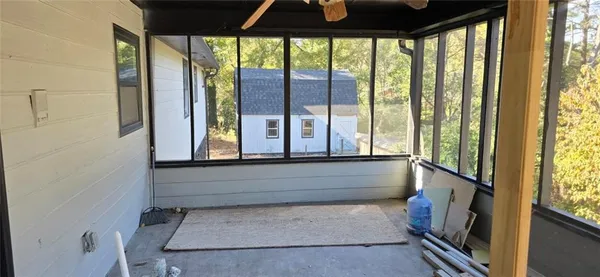 an empty room with a window