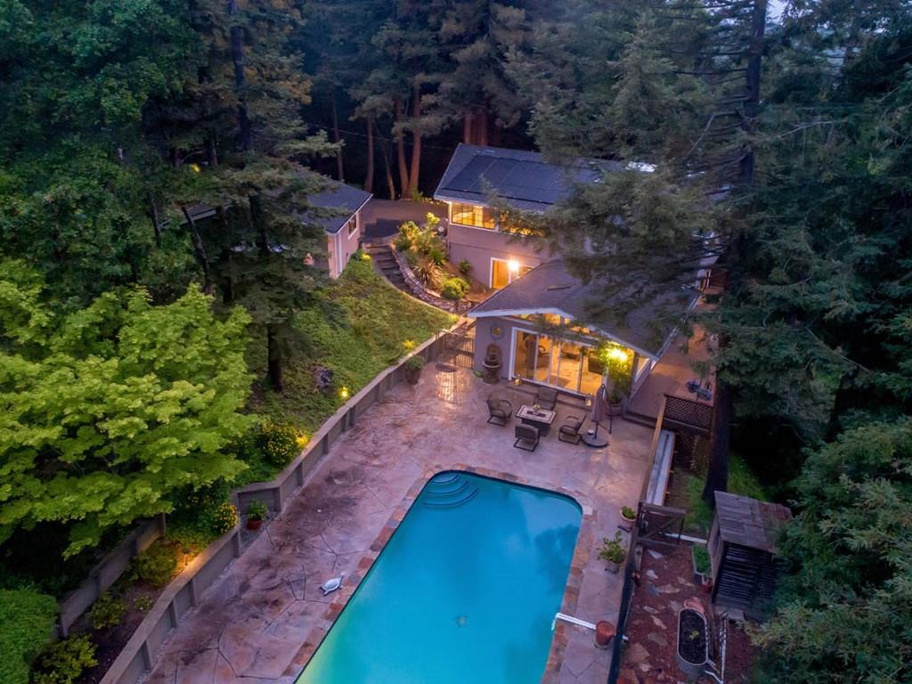 518 Patrol Road Woodside, CA 94062 - Photo 32 of 37 an aerial view of a house with a yard