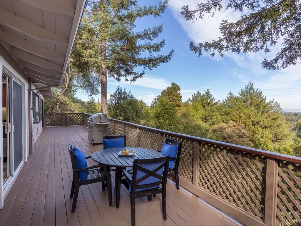 518 Patrol Road Woodside, CA 94062 - Photo 9 of 37 a view of balcony with furniture and wooden deck