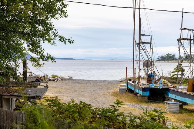 a view of a lake with a boat