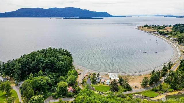 a view of a lake with a mountain