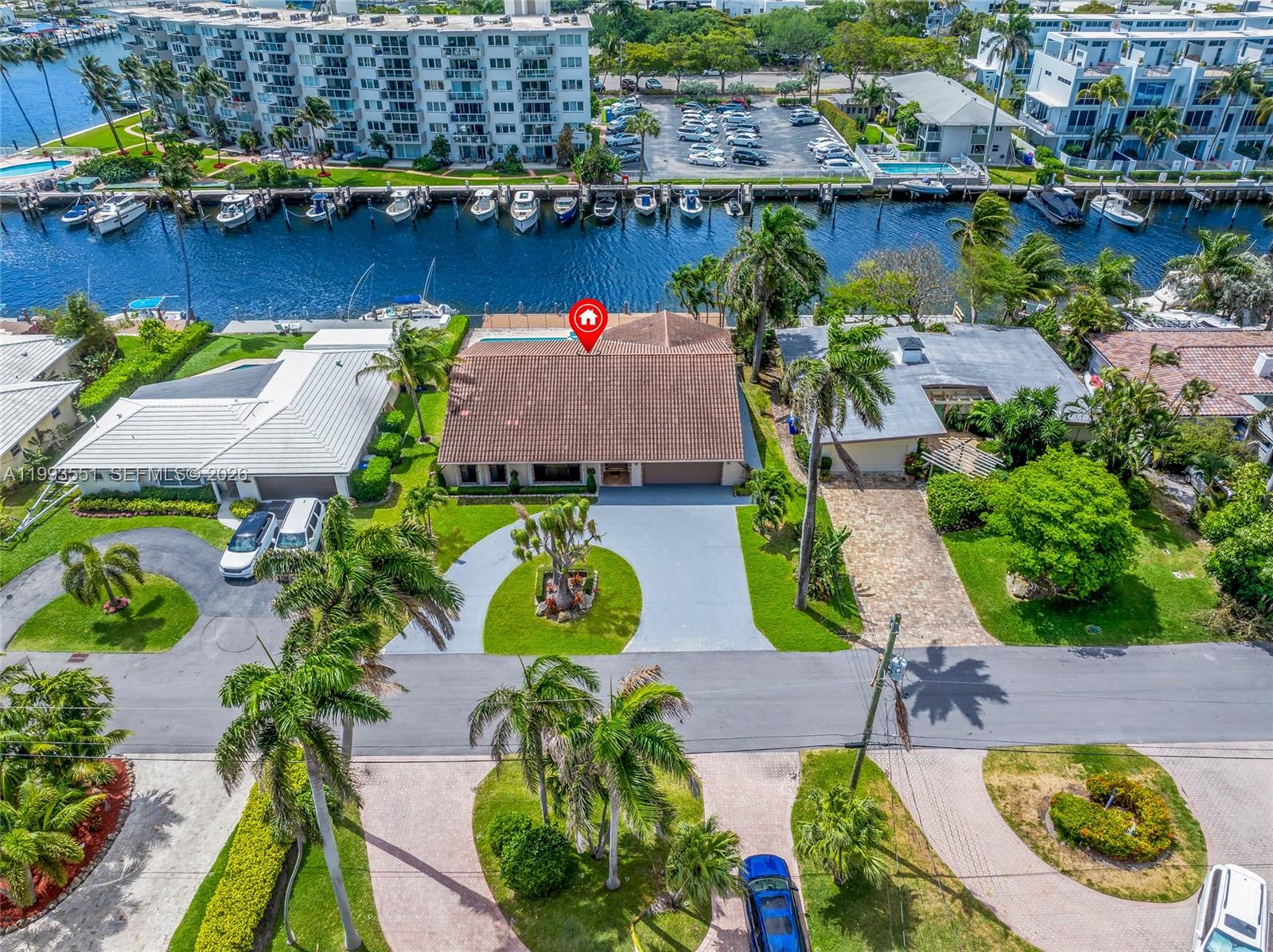 2752 Northeast 3rd Street Pompano Beach, FL 33062 - Photo 45 of 45 an aerial view of residential house with outdoor space and swimming pool