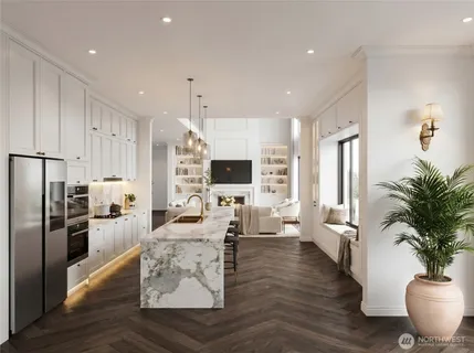 a living room with furniture wooden floor and a flat screen tv