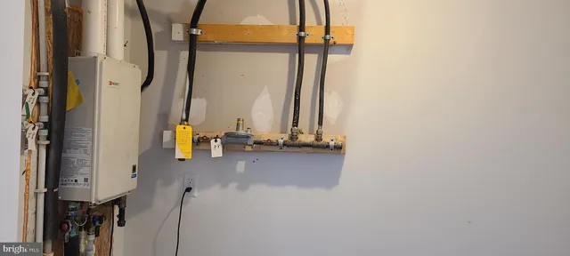 a bathroom with a mirror