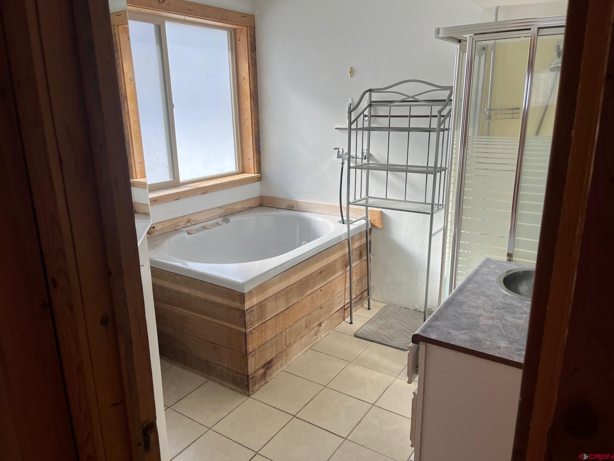 214 North Amelia Street Ridgway, CO 81432 - Photo 12 of 18 a bathroom with a tub sink and mirror