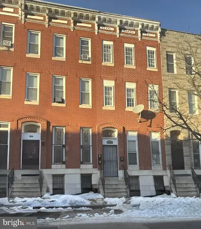 a front view of a building