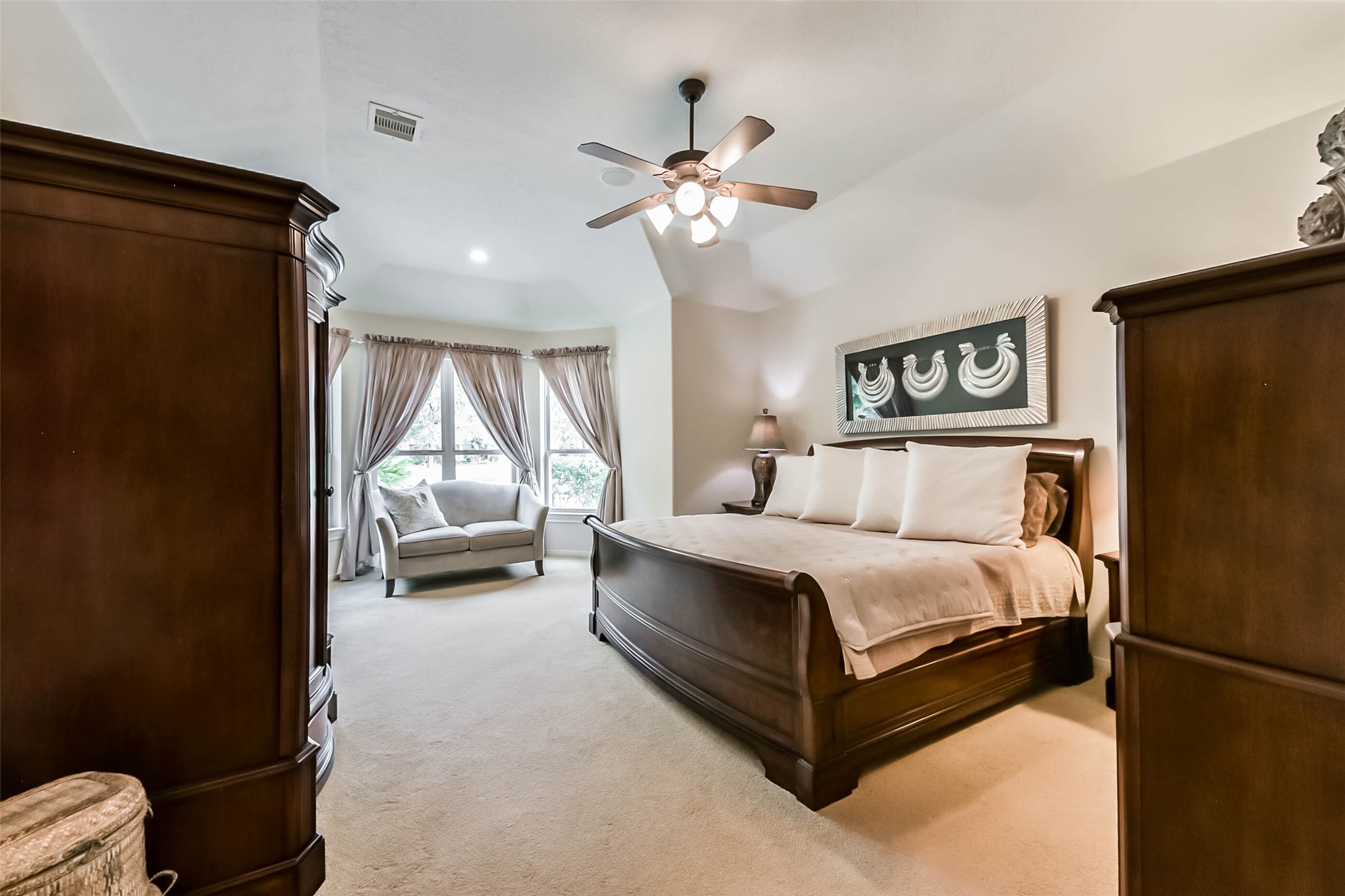 25295 Bull Ridge Drive Porter, TX 77365 - Photo 26 of 50 Primary Suite also has an added sitting room - another View of the Pool and Golf Course