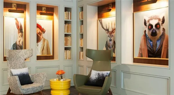 a room with furniture and wooden floor
