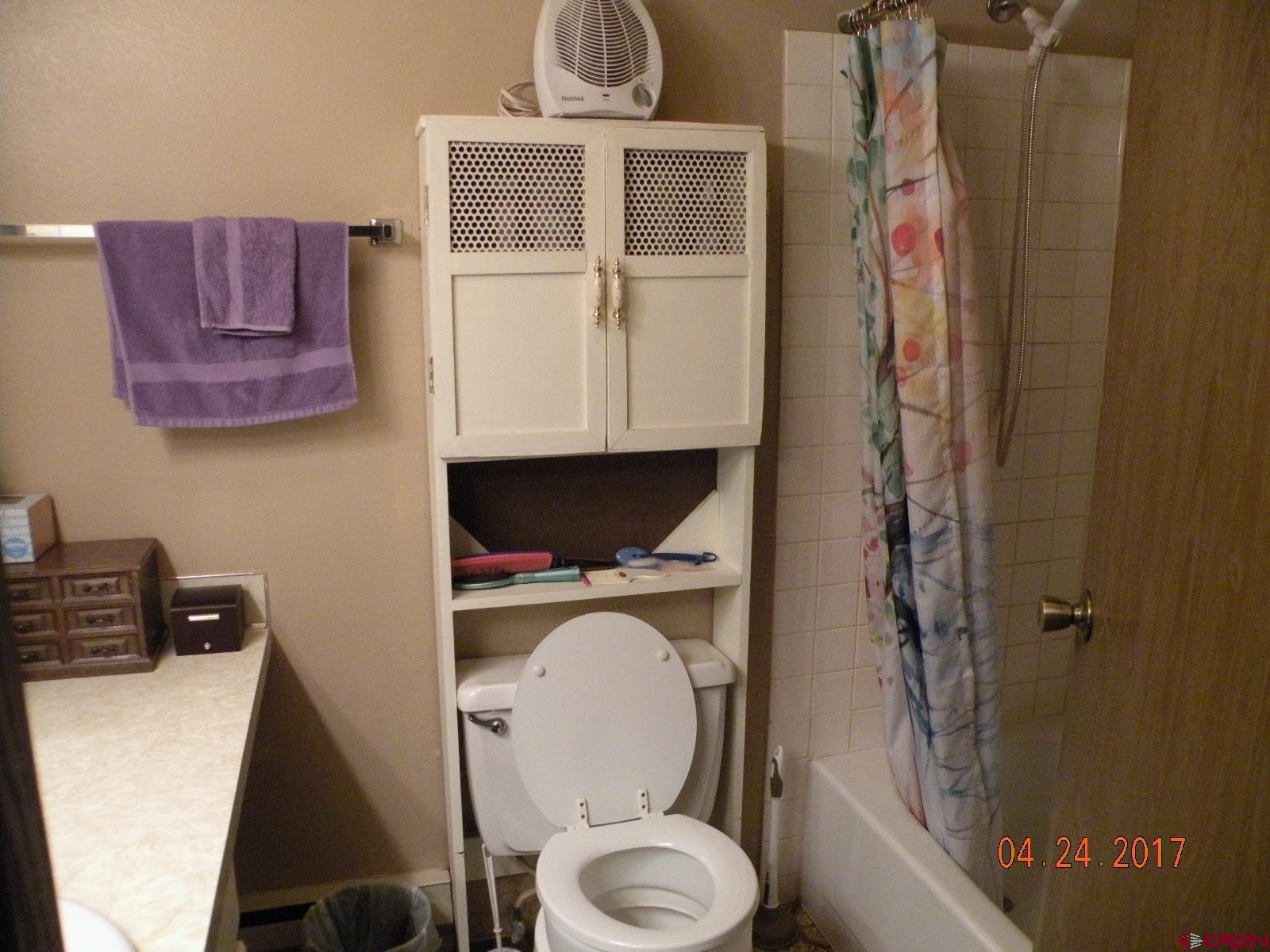 30146 DD31 Road Nucla, CO 81424 - Photo 20 of 25 a bathroom with a toilet a sink and curtain
