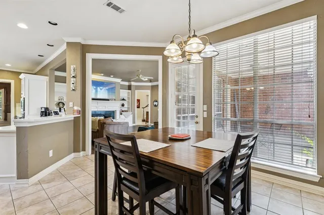 a view of a dining room and livingroom view