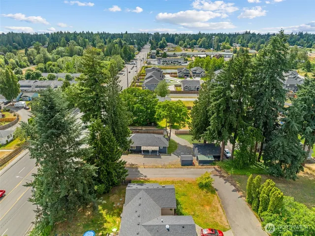 a view of a city with swimming pool