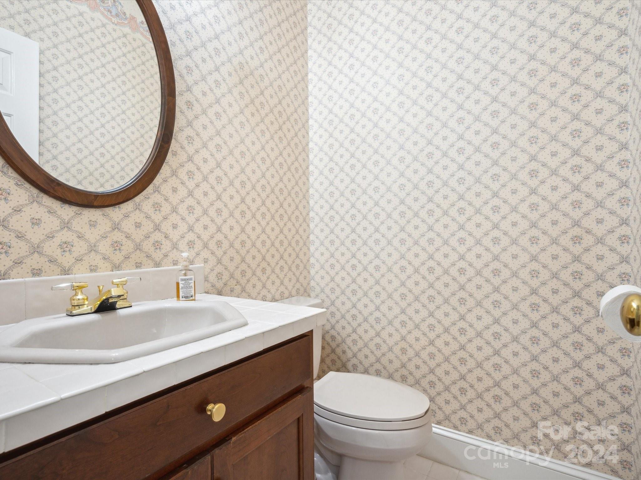 1101 Sydney Drive Charlotte, NC 28270 - Photo 15 of 46 a bathroom with a sink a toilet and a mirror