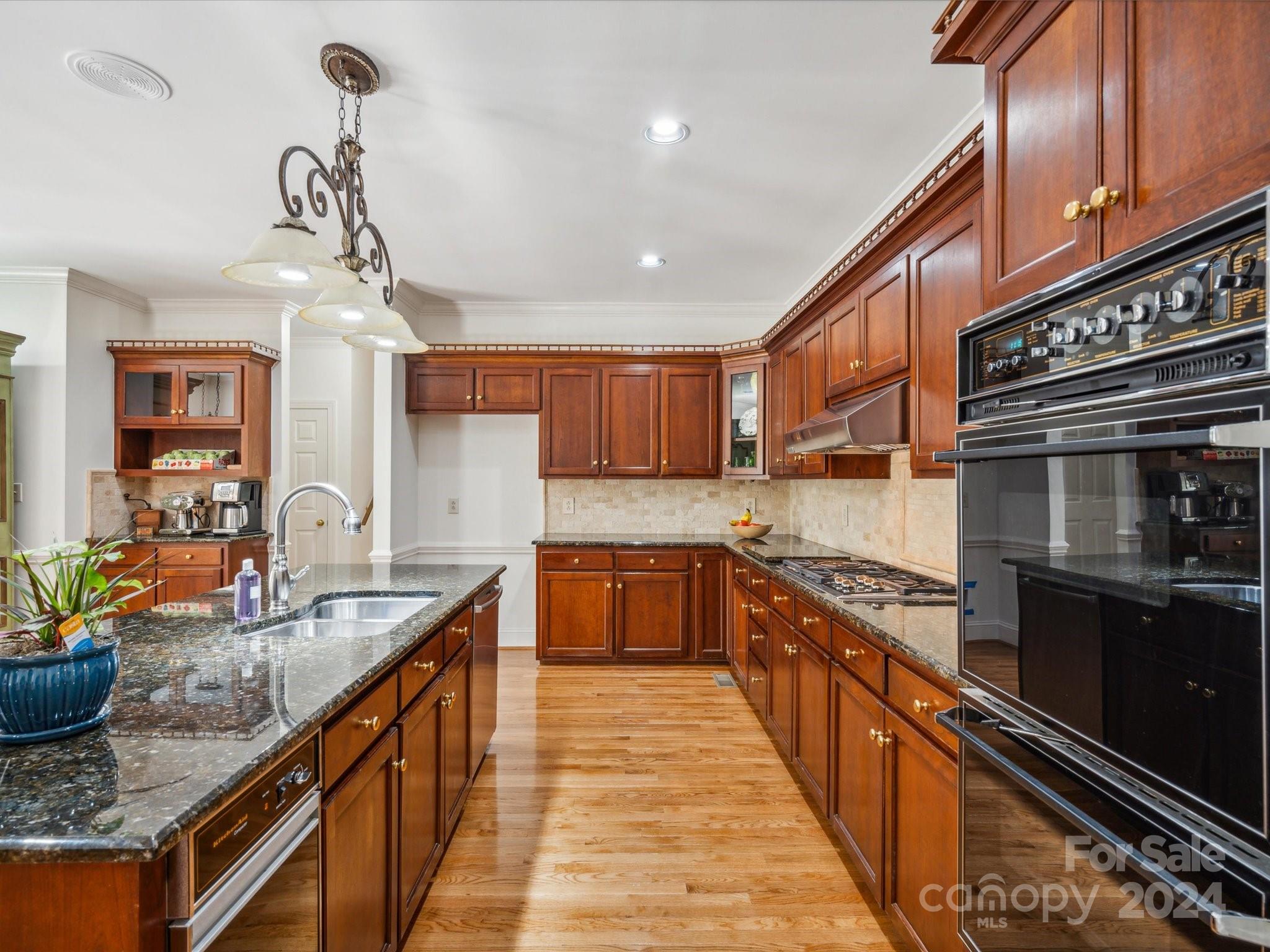 1101 Sydney Drive Charlotte, NC 28270 - Photo 44 of 46 a kitchen with stainless steel appliances granite countertop sink stove top oven and cabinets