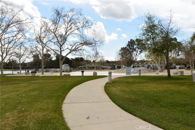 a view of a park with tree s