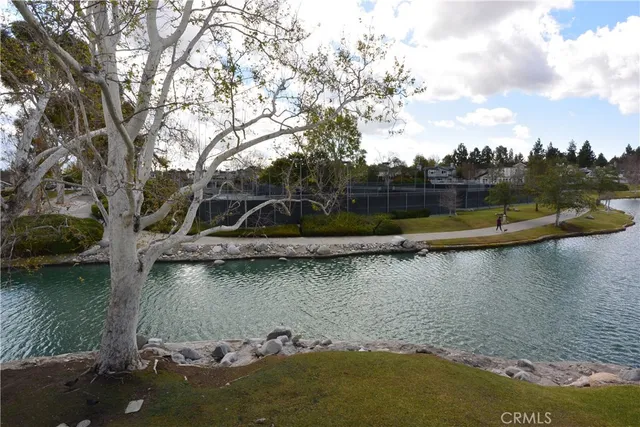 an aerial view of a house with a lake view