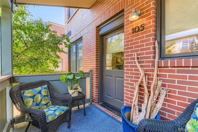 a front view of a house with patio