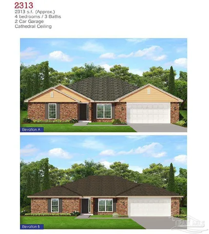 an aerial view of house with yard