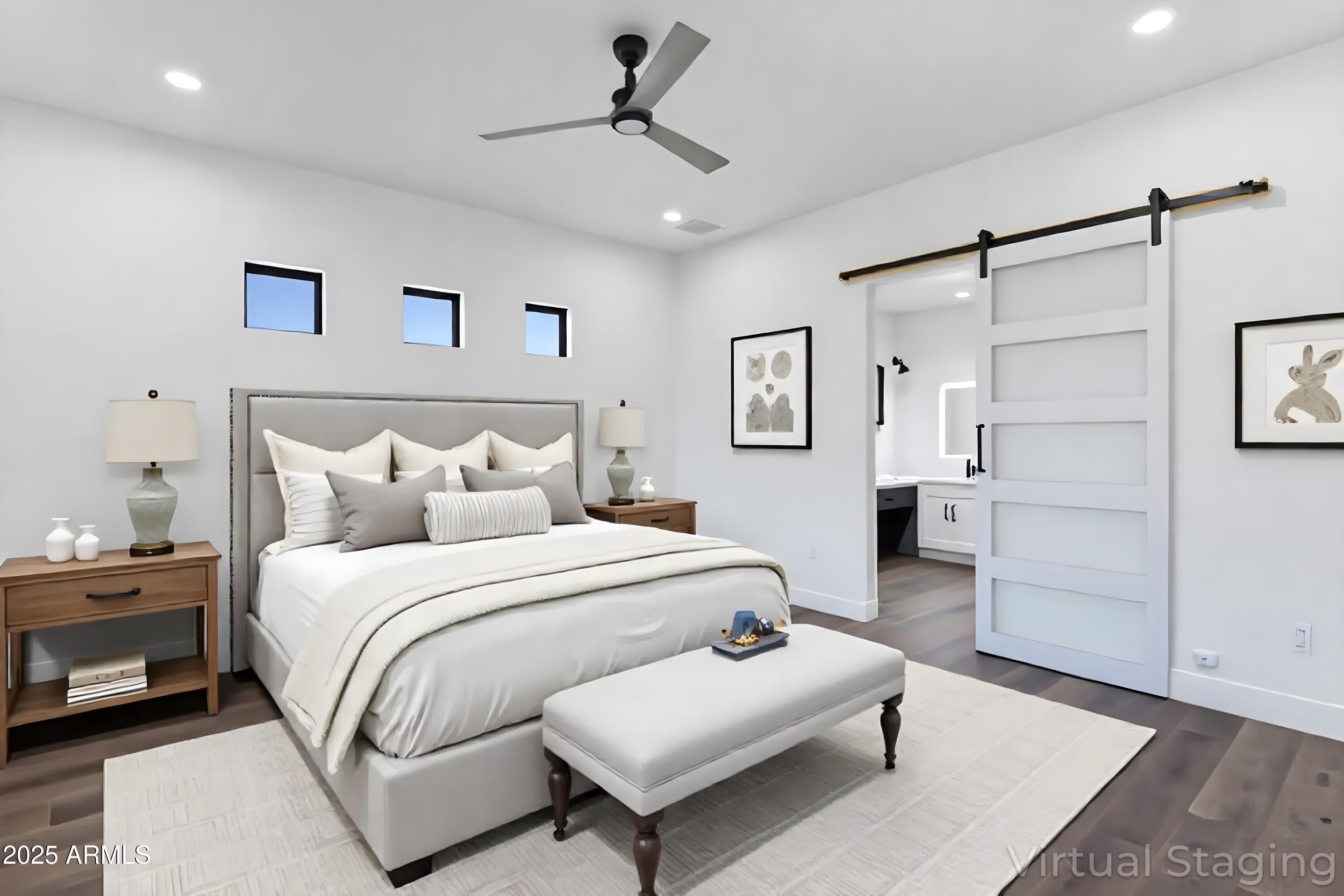 235 North Clemans Road Coolidge, AZ 85128 - Photo 14 of 33 a spacious bedroom with a bed and cabinet