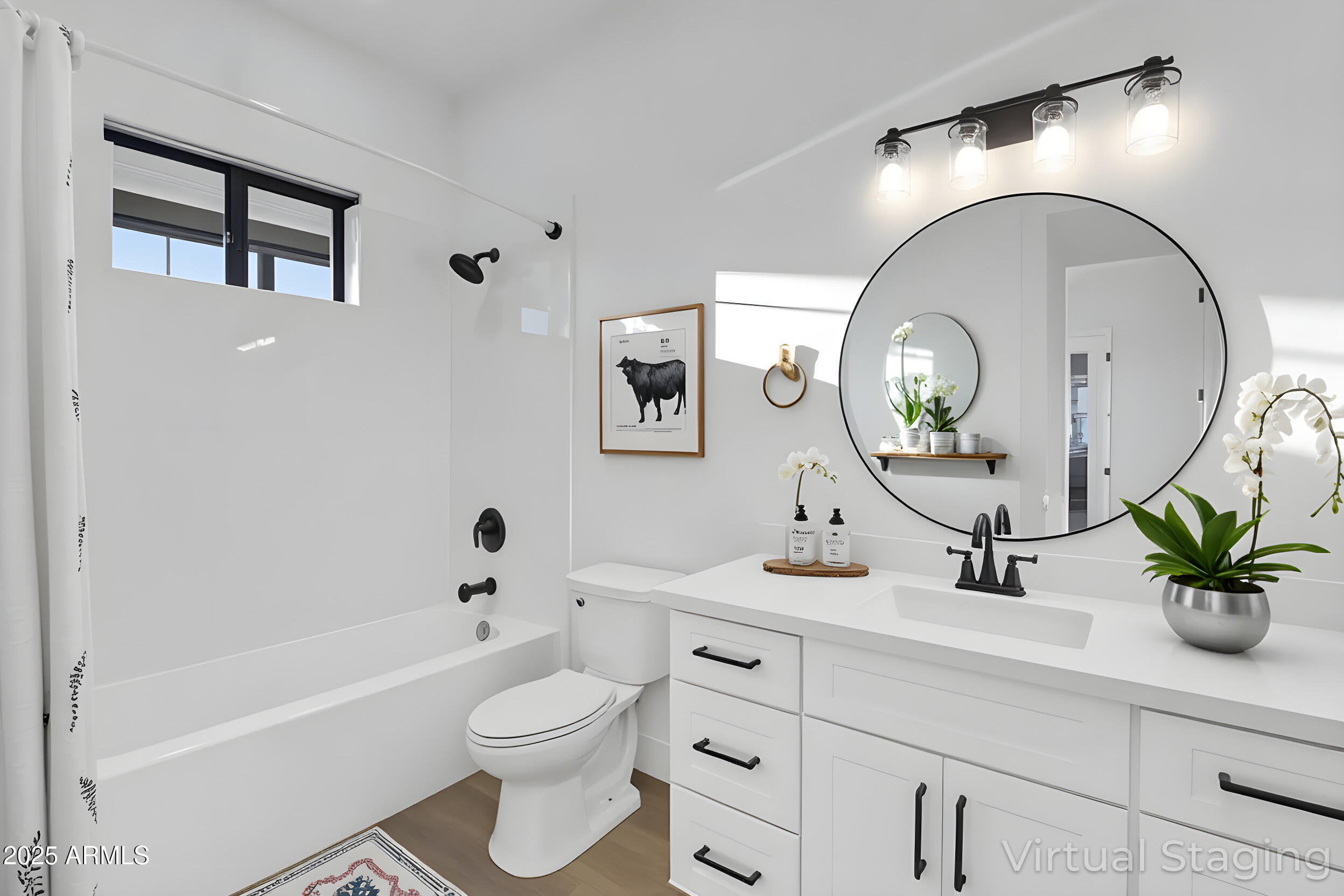 235 North Clemans Road Coolidge, AZ 85128 - Photo 18 of 33 a bathroom with a double vanity sink and a mirror