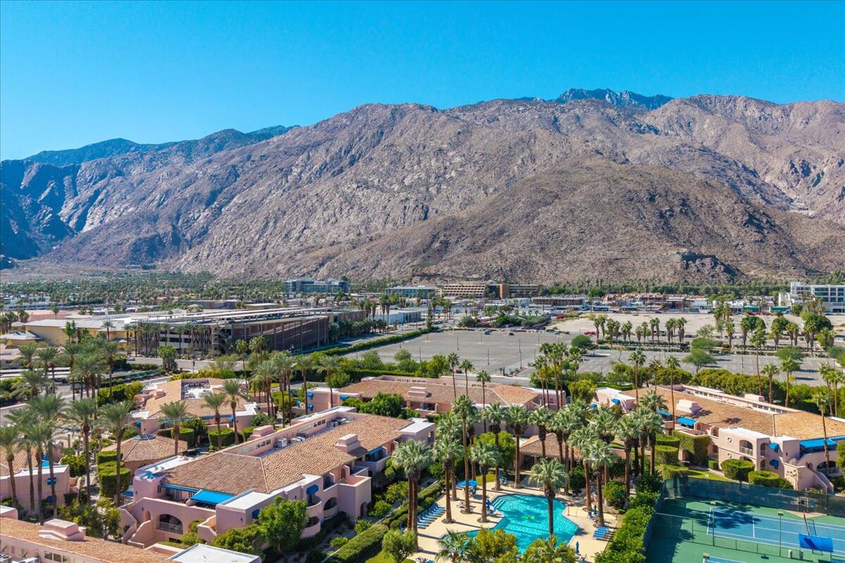 500 East Amado Road, Unit 416 Palm Springs, CA 92262 - Photo 26 of 48 a view of a city with mountains in the background