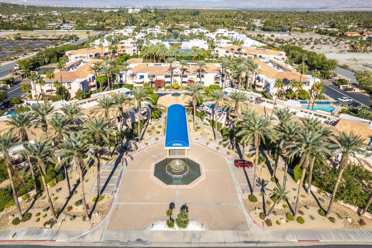500 East Amado Road, Unit 416 Palm Springs, CA 92262 - Photo 35 of 48 an aerial view of residential houses with outdoor space