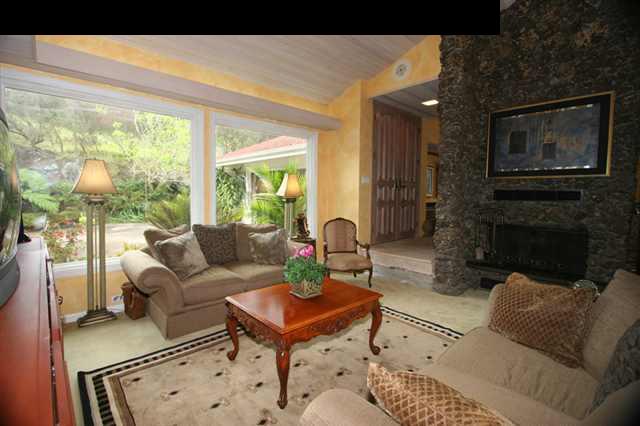893 Middle Road Kula, HI 96790 - Photo 10 of 24 a living room with furniture a flat screen tv and a large window