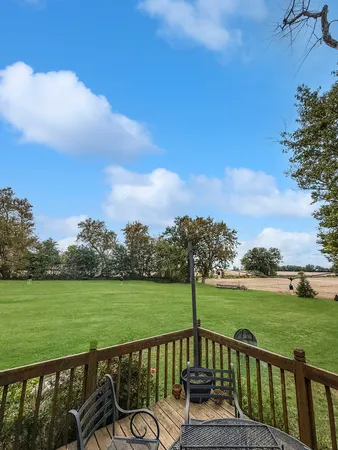 a view of deck with a garden