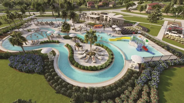 an aerial view of a house with outdoor space swimming pool and outdoor seating