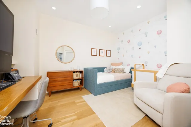 a living room with furniture