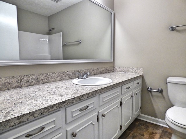 20 Ford Road Phenix City, AL 36869 - Photo 11 of 15 a bathroom with a granite countertop sink a toilet and a mirror